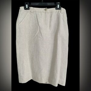 Linen mid length skirt